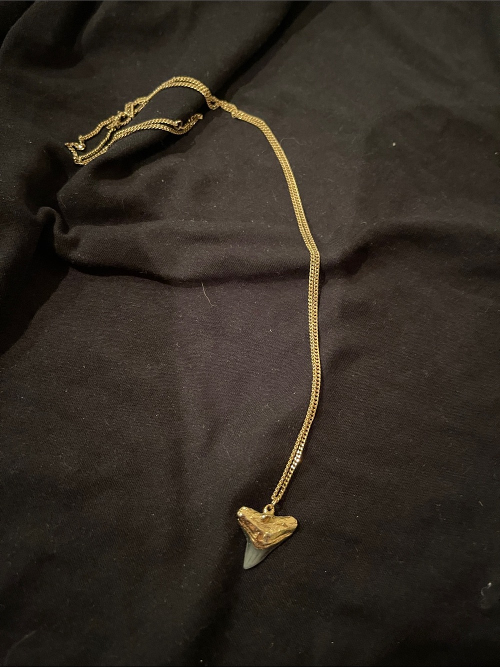 Gold Shark Tooth Pendant Necklace - Women Jewelry